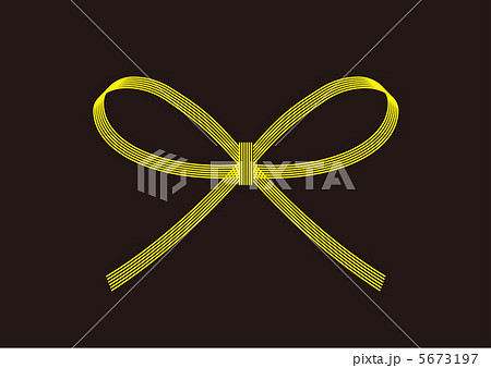 水引き_花結び_黄_黒地 5673197