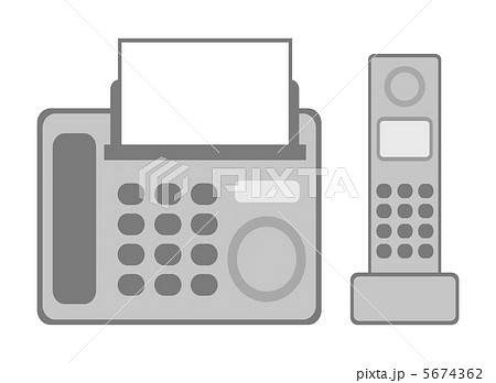 Fax親機と子機のイラスト素材