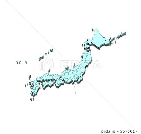 日本地図 日本白地図 沖縄別位置のイラスト素材