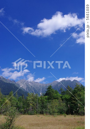 田代池湿原と穂高連峰 5681889