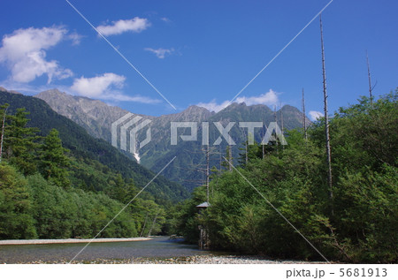 上高地、梓川と穂高連峰 5681913