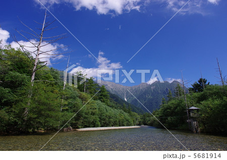 上高地、梓川と穂高連峰 5681914
