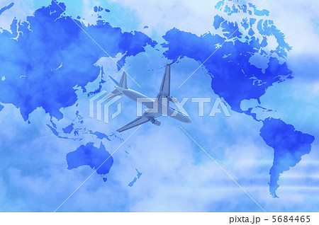 世界地図と飛行機 5684465