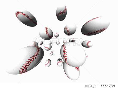 飛び出る野球ボールのイラスト素材