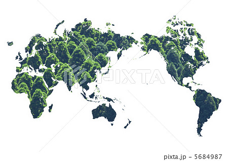 森林の世界地図のイラスト素材