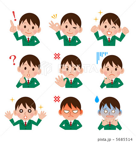 男の子　表情　アイコン　セット 5685514