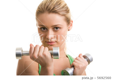 Girl with dumbbells Girl with dumbbells 5692560