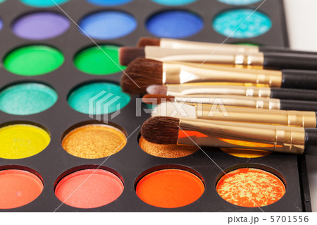 Set of Multicolored Eyeshadows with Brushes 5701556