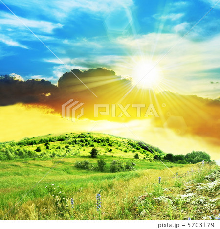 Grassland on sunset 5703179