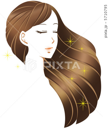 美しい髪の女性のイラスト素材