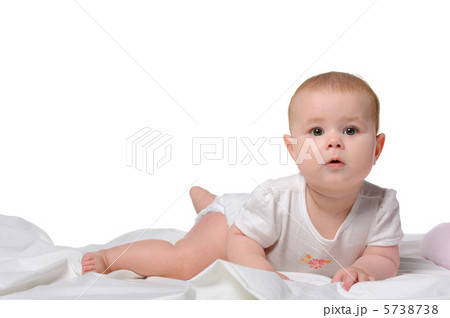 The baby on a bedsheet The baby on a bedsheet 5738738