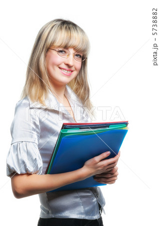 The business woman with folders for official papers The business woman with folders for official papers 5738882