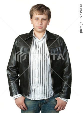 Portrait of the teenager in a leather jacket 5739838
