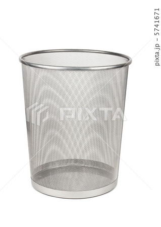 Empty iron trash bin isolated on white Empty iron trash bin isolated on white 5741671
