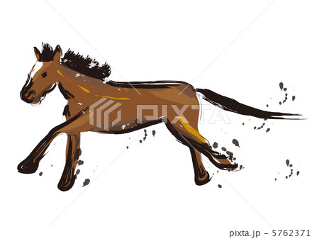 走る馬のイラストのイラスト素材