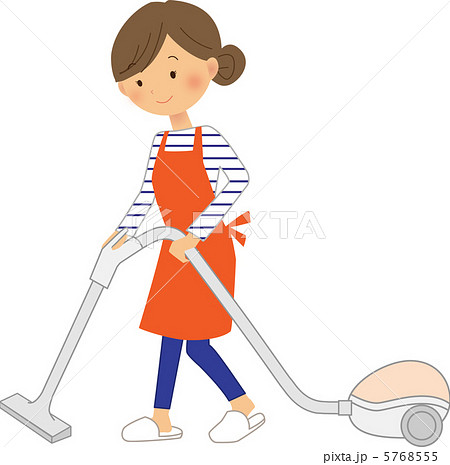 掃除する女性のイラスト素材 5768555 Pixta