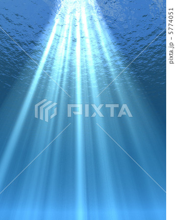 水中に差し込む光のイラスト素材