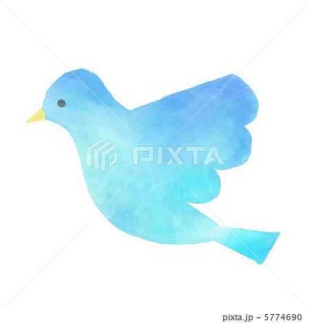 青い鳥のイラストのイラスト素材