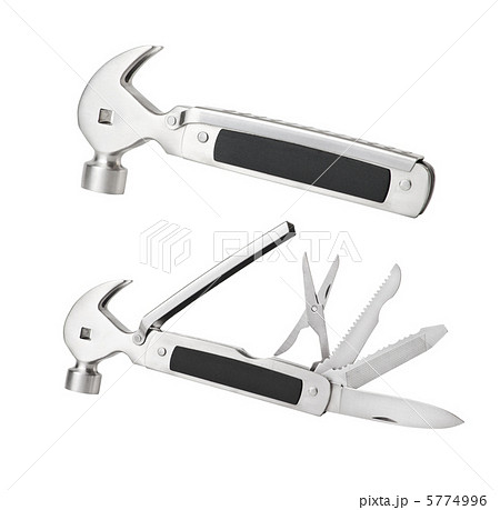 Multitool knife with a hammer isolated on a white background 5774996