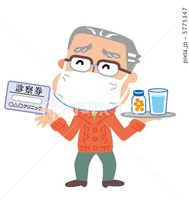 風邪をひいた老人男性 5775347