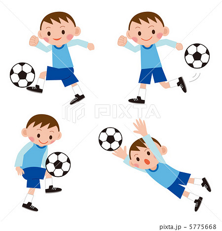 サッカー男子セットのイラスト素材