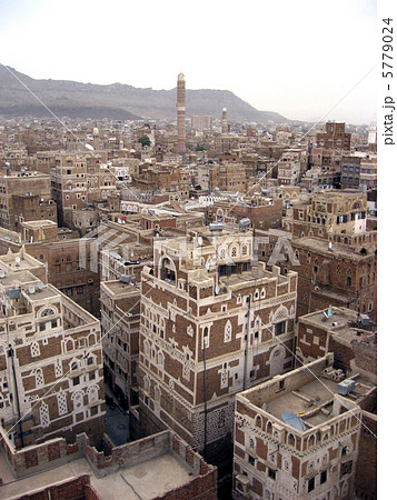 世界遺産イエメンのサナア旧市街の写真素材