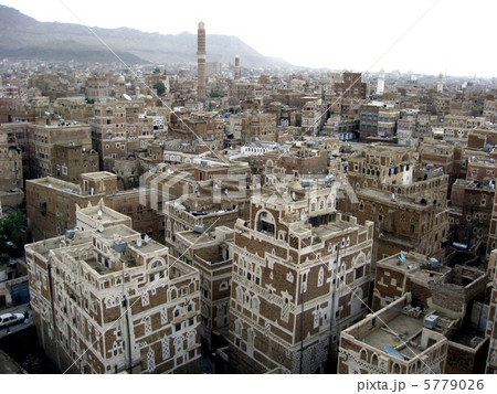 世界遺産イエメンのサナア旧市街の写真素材