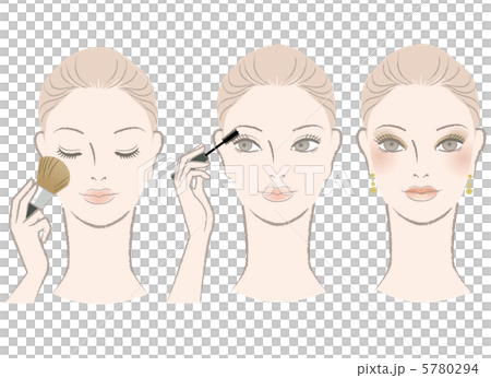 メイクアップ マスカラ チーク 女性 イラスト 5780294