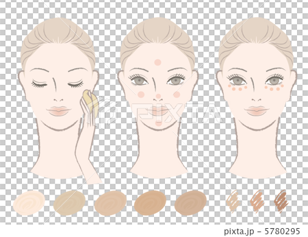 コンシーラー ファンデーション メイク カラーサンプル イラスト 女性 5780295