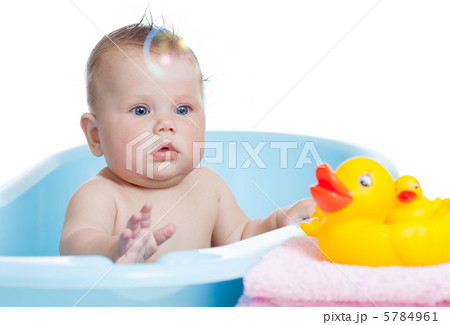baby kid taking bath and playing 5784961
