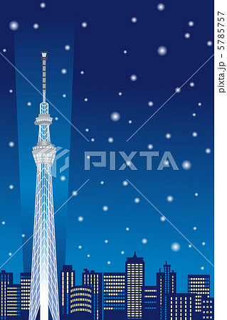東京スカイツリー/雪/冬/縦位置 東京スカイツリー/雪/冬/縦位置 5785757