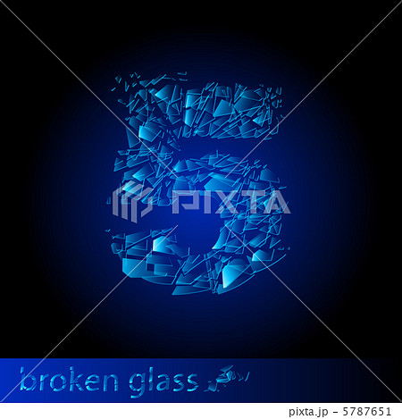 Broken glass - digit five Broken glass - digit five 5787651