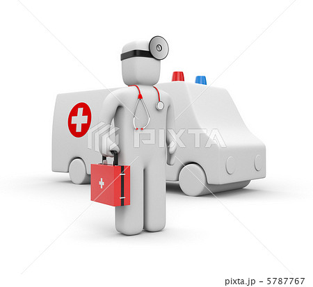 Medic with ambulance Medic with ambulance 5787767