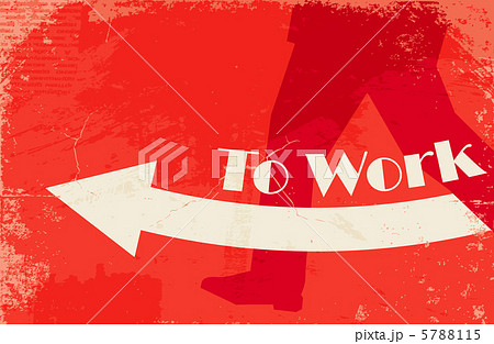 Man goes to work.  Retro poster 5788115