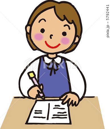 問題を解く学生のイラスト素材