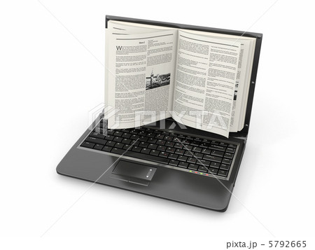 E-learning. Laptop screen as book on white background. 5792665