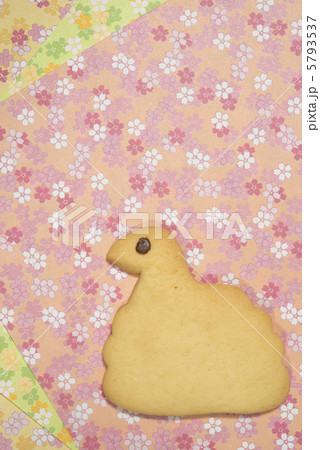 年賀状イメージ （ヘビの形のクッキー）  5793537