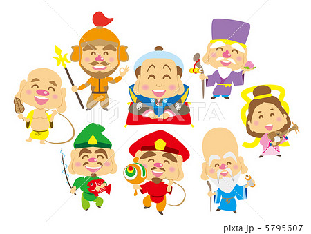 笑顔の福助さんと七福神 5795607