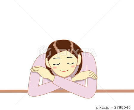 うたた寝 女性のイラスト素材