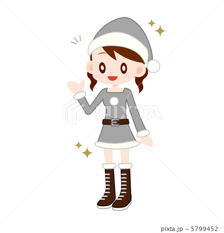 サンタクロースの服を着た女の子 シルバーのイラスト素材 [5799452 