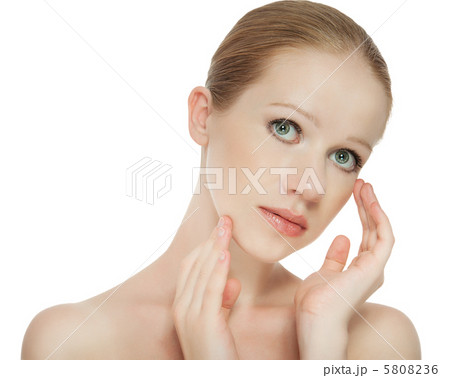 face beautiful healthy girl isolated over white 5808236