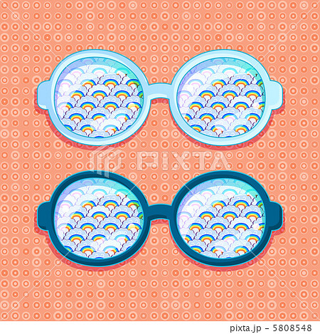 Retro eyeglasses with Blue Clouds 5808548