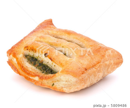Puff pastry bun isolated on white background. 5809486