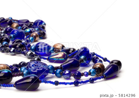 blue beads isolated on white background 5814296