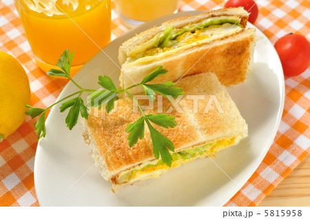 チーズエッグのホットサンドイッチ 5815958
