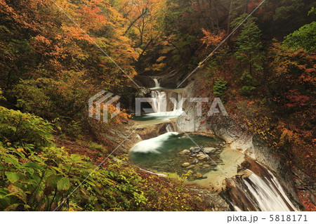 秋の七ツ釜五段の滝 秋の七ツ釜五段の滝 5818171