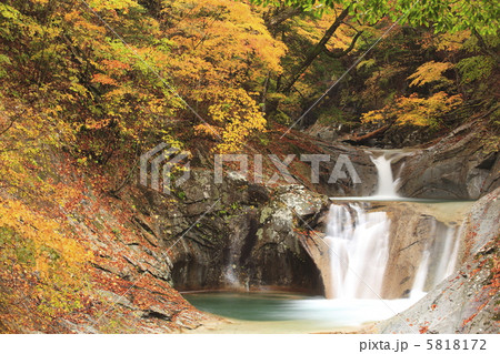 秋の七ツ釜五段の滝 秋の七ツ釜五段の滝 5818172