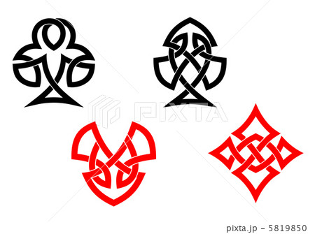 Poker card symbols in celtic style 5819850