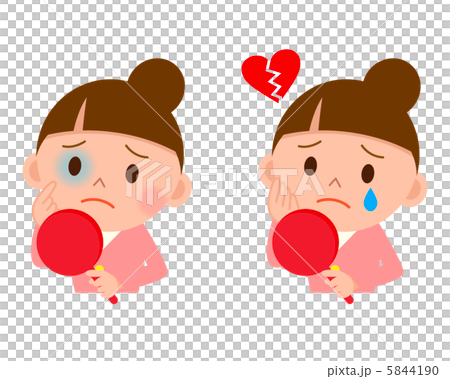 DVで悩む女性と失恋した女性セット 5844190