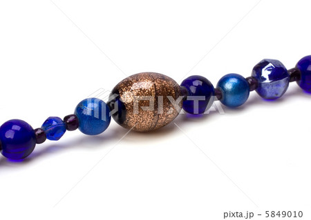 blue beads isolated on white background 5849010